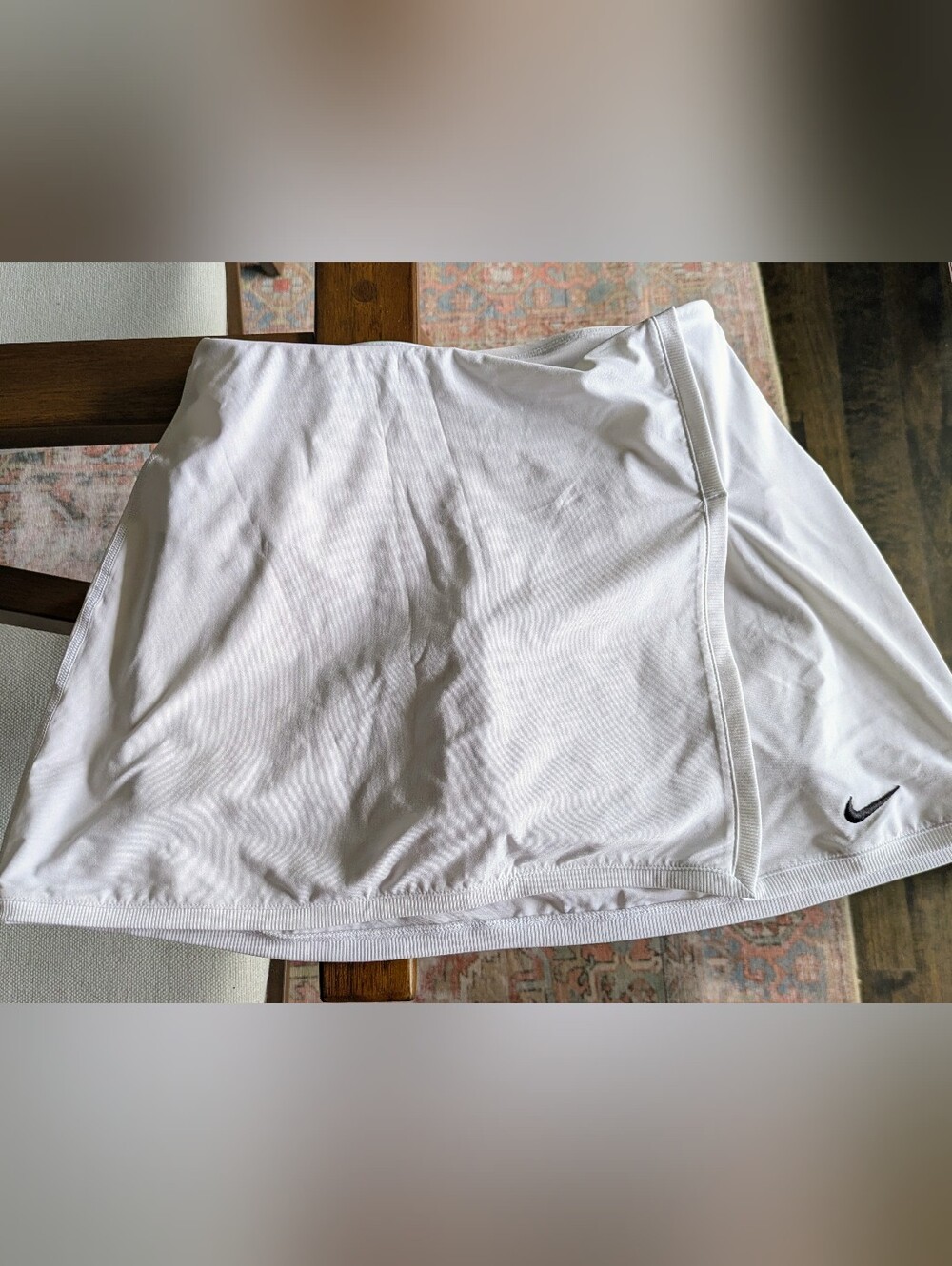 Nike White Tennis Skort with Black Swoosh